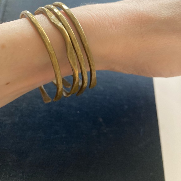 Set of four brass bangles - small wrists - Picture 3 of 7